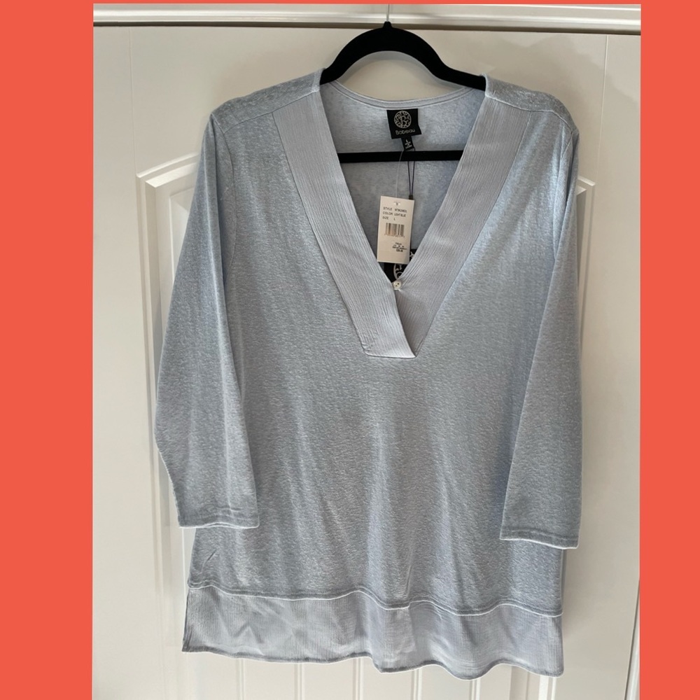 Bobeau light blue pullover